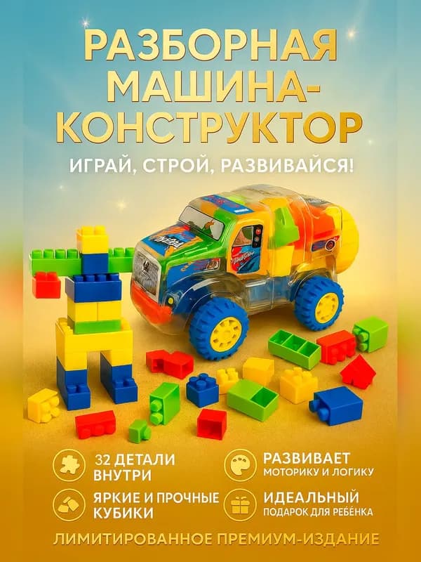 Машинка конструктор 2 в 1 миниблоки мини лего в дорогу
